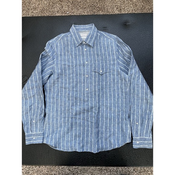 BRUNELLO CUCINELLI Leisure Fit Cotton linen blend knit button down Shirt Sz M